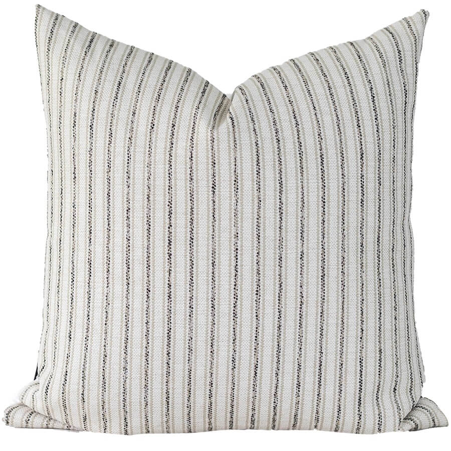 Beige and Black Stripe Pillow Cover