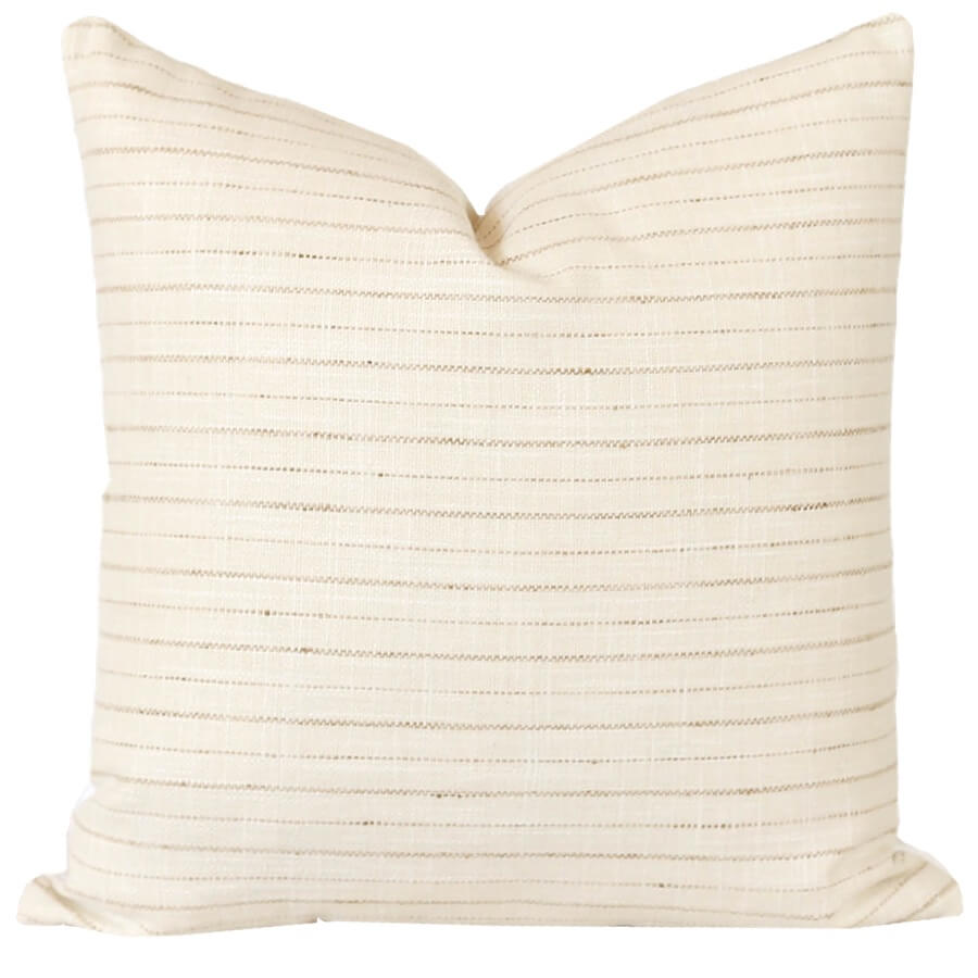 beige and brown stripe pillow cover