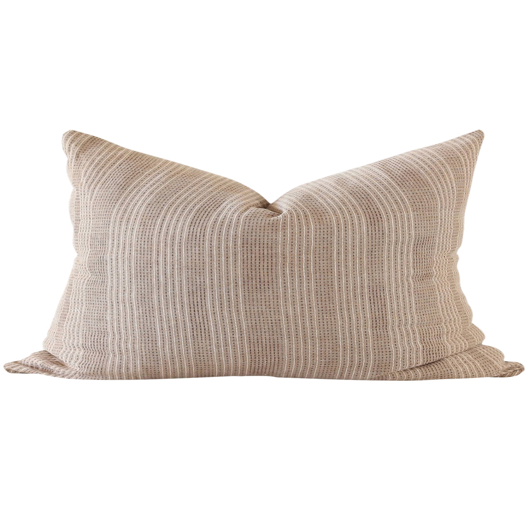 Hmong Brown Striped Zara Pillow Cover Laurel and Blush