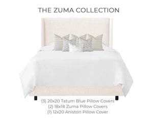 Zuma Collection, Throw Pillows Set, Blue Throw Pillows, Woven
